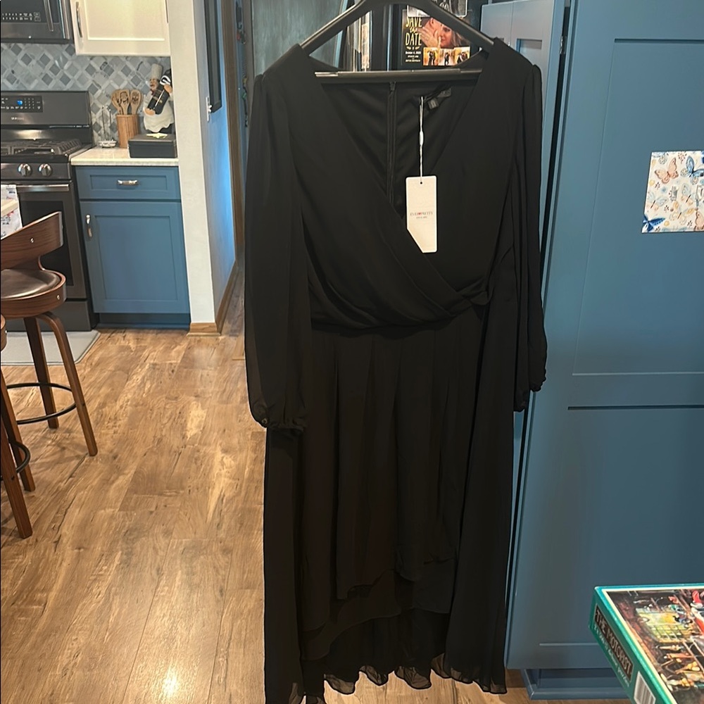 Ever Pretty Black dress with sheer Sleeves
